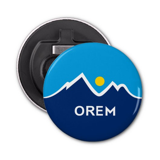 Vlag van Orem, Utah Button Flesopener (Voorkant)