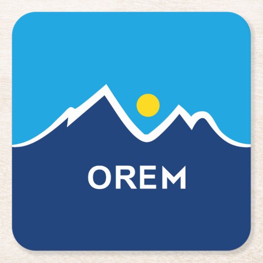 Vlag van Orem, Utah Vierkante Kartonnen Onderzetter (Voorkant)