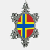 Vlag van Orkney Snowflake Pewter kerstversiering Tin Sneeuwvlok Ornament (Links)