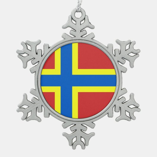 Vlag van Orkney Snowflake Pewter kerstversiering Tin Sneeuwvlok Ornament (Voorkant)