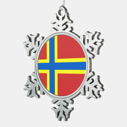 Vlag van Orkney Tin Sneeuwvlok Ornament (Rechts)