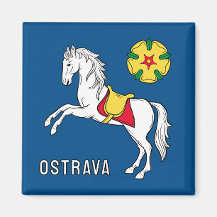 Vlag van Ostrava, Tsjechië Magneet