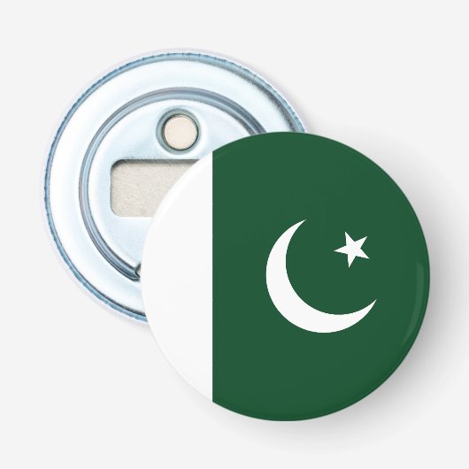 Vlag van Pakistan Button Flesopener (Voorkant)