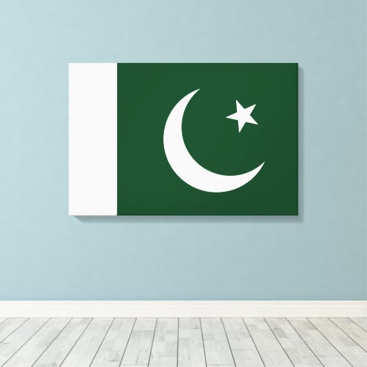 Vlag van Pakistan Canvas Afdruk (Insitu (Houten vloer))