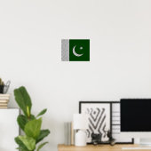 Vlag van Pakistan met het effect van koolstofvezel Poster (Thuiskantoor)