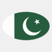 Vlag van Pakistan Ovale Sticker (Voorkant)