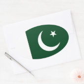 Vlag van Pakistan Ovale Sticker (Envelop)