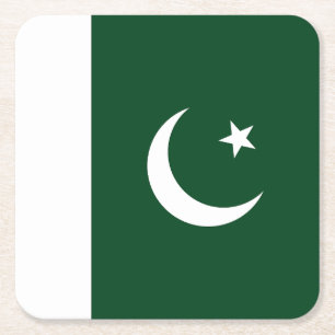 Vlag van Pakistan Vierkante Kartonnen Onderzetter