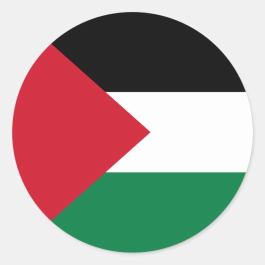 Vlag van Palestina Ronde Sticker (Voorkant)