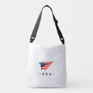 Vlag van papieren vliegtuig uit de VS Crossbody Tas