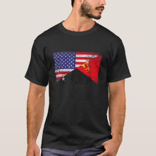 Vlag van Papoea-Nieuw-Guinea en Amerikaanse vlag P T-shirt
