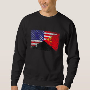 Vlag van Papoea-Nieuw-Guinea en Amerikaanse vlag P Trui