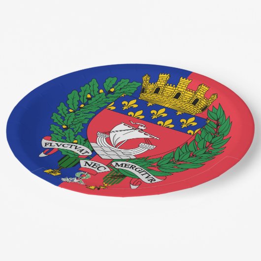 Vlag van Parijs, Frankrijk Papieren Bordje (Gekanteld)
