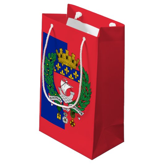 Vlag van Parijs, Frankrijk Small Gift Bag Klein Cadeauzakje (Achterkant Gekanteld)