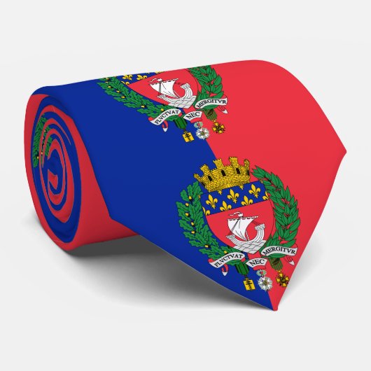 Vlag van Parijs, Frankrijk Stropdas (Opgerold)