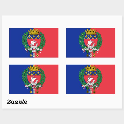 Vlag van Parijs, Franse rechthoekige Sticker (Vel)