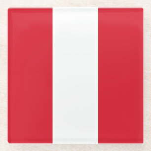 Vlag van Peru Glazen Onderzetter