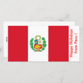 Vlag van Peru, prettige feestdagen (plural:) van Feestdagenkaart (Voorkant / Achterkant)