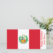 Vlag van Peru, prettige feestdagen (plural:) van Feestdagenkaart (Staand voorkant)