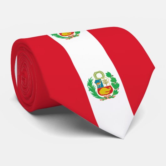 Vlag van Peru Stropdas (Opgerold)