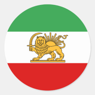 Vlag van Perzië/Iran (1964-1980) Ronde Sticker