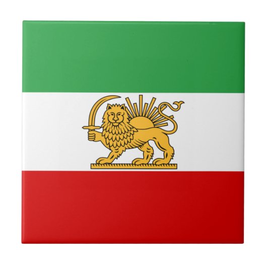 Vlag van Perzië/Iran (1964-1980) Tegeltje (Voorkant)