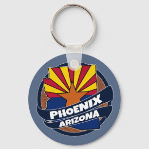 Vlag van Phoenix Arizona barst uit sleutelhanger