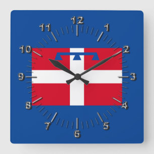 Vlag van Piemonte (Italië) Vierkante Klok