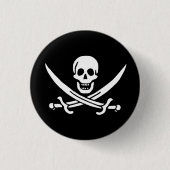 Vlag van Pirate Jolly Roger Ronde Button 3,2 Cm (Voorkant)