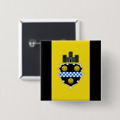 Vlag van Pittsburgh, Pennsylvania Button (Voorkant /achterkant)