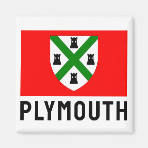 Vlag van Plymouth (Engeland) Magneet
