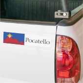 Vlag van Pocatello, Idaho bumper sticker (Op Truck)