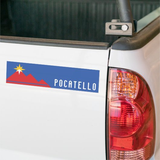 Vlag van Pocatello, Idaho Bumpersticker (Op Truck)