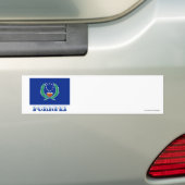 vlag van Pohnpei, met naam Bumpersticker (Op auto)