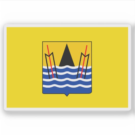 Vlag van Pointe-Noire, Republiek Congo Sticker (Voorkant)