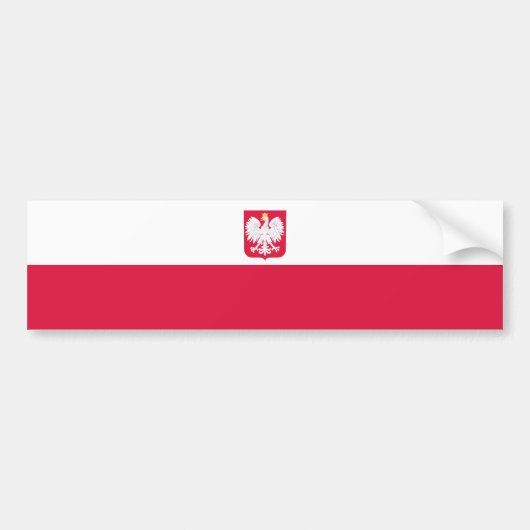 Vlag van Polen Bumpersticker (Voorkant)