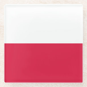 Vlag van Polen Glazen Onderzetter