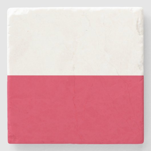 Vlag van Polen Stenen Onderzetter (Voorkant)