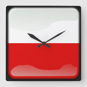 vlag van Polen Vierkante Klok
