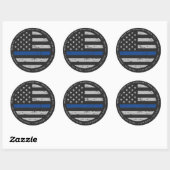vlag van politie Thin Blue Line Hartelijk dank Ronde Sticker (Vel)