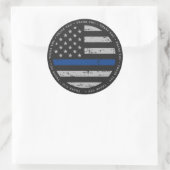 vlag van politie Thin Blue Line Hartelijk dank Ronde Sticker (Tas)