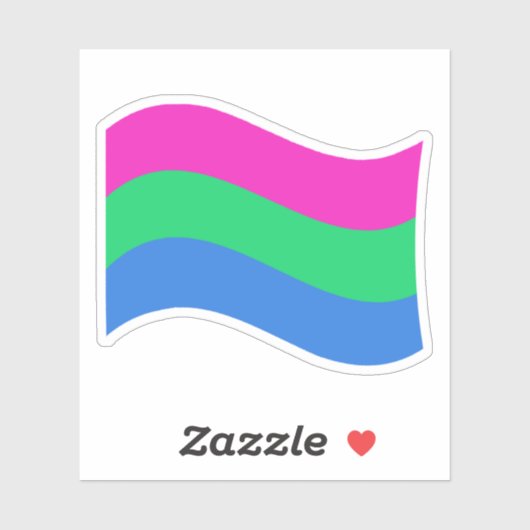 Vlag van Polyseksuele Pride Wavy Sticker (Vel)