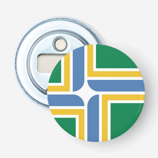 Vlag van Portland, Oregon Button Flesopener (Voorkant)