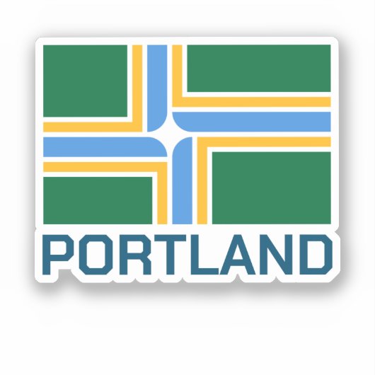 Vlag van Portland - Oregon Sticker (Voorkant)