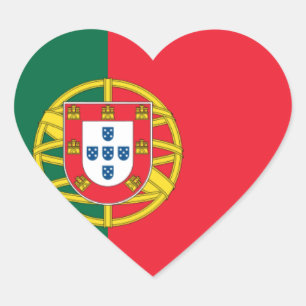 Vlag van Portugal Hart Sticker