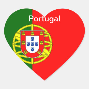 Vlag van Portugal Hart Sticker