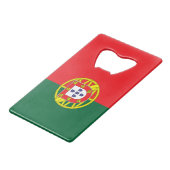 Vlag van Portugal Kredietkaart Flessenopener (Voorkant Gekanteld)