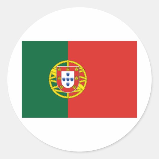 Vlag van Portugal Ronde Sticker (Voorkant)