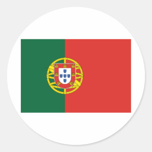 Vlag van Portugal Ronde Sticker