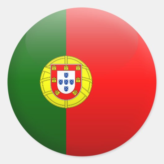 Vlag van Portugal Ronde Sticker (Voorkant)